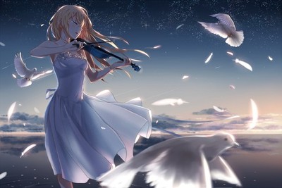 Anime Shigatsu Wa Kimi No Uso Miyazono Kaori Dress 11x17 Poster