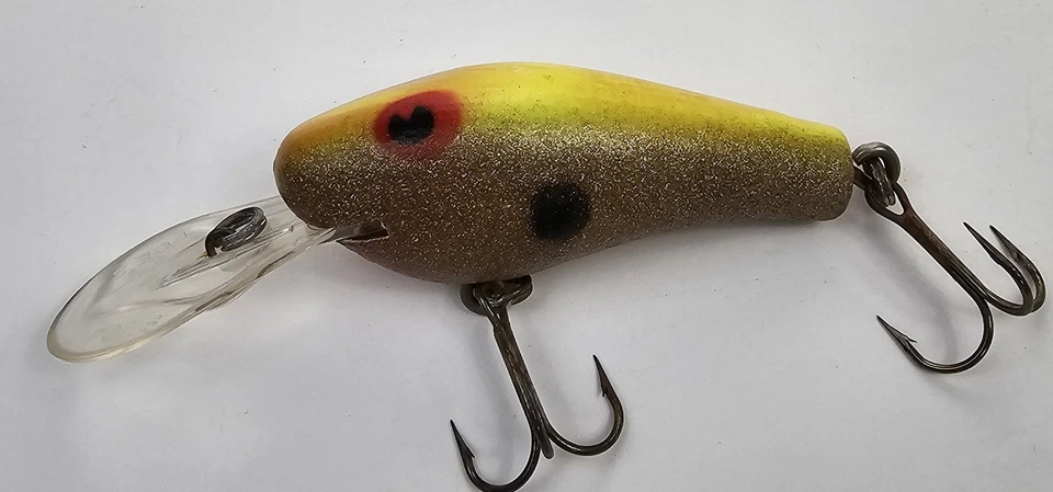 Señuelo de pesca vintage Poe's de madera Crankbait Deep Diver hecho en EE. UU. Foto 2 de 4