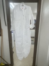 LOT OF 10 White Disposable Painters Coveralls Microporous Size L