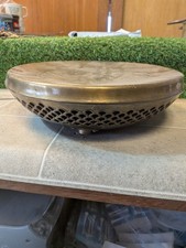 Antique Indian Brass Foot Warmer Stool 
