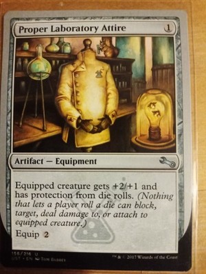 Proper Laboratory Attire Magic The Gathering Unstable Artifact 156 MTG Equipment