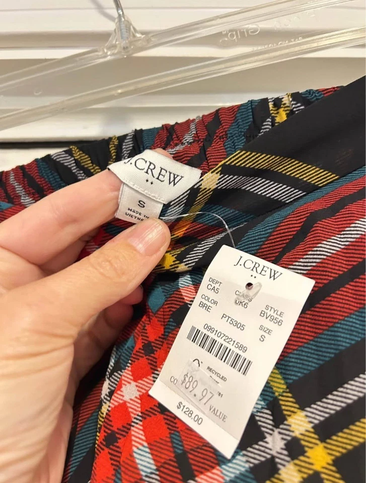 J. Crew NWT PLAID HOLIDAY MIDI SKIRT S Festive - Image 3 of 3