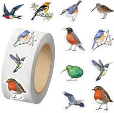 500PCS Birds Stickers for Kids 10 Styles Sticker Rolls Cartoon Green