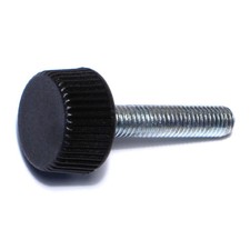 8mm-1.25 x 40mm Black Plastic Coarse Male Threaded Stud Knurled Knobs 4 pcs. 