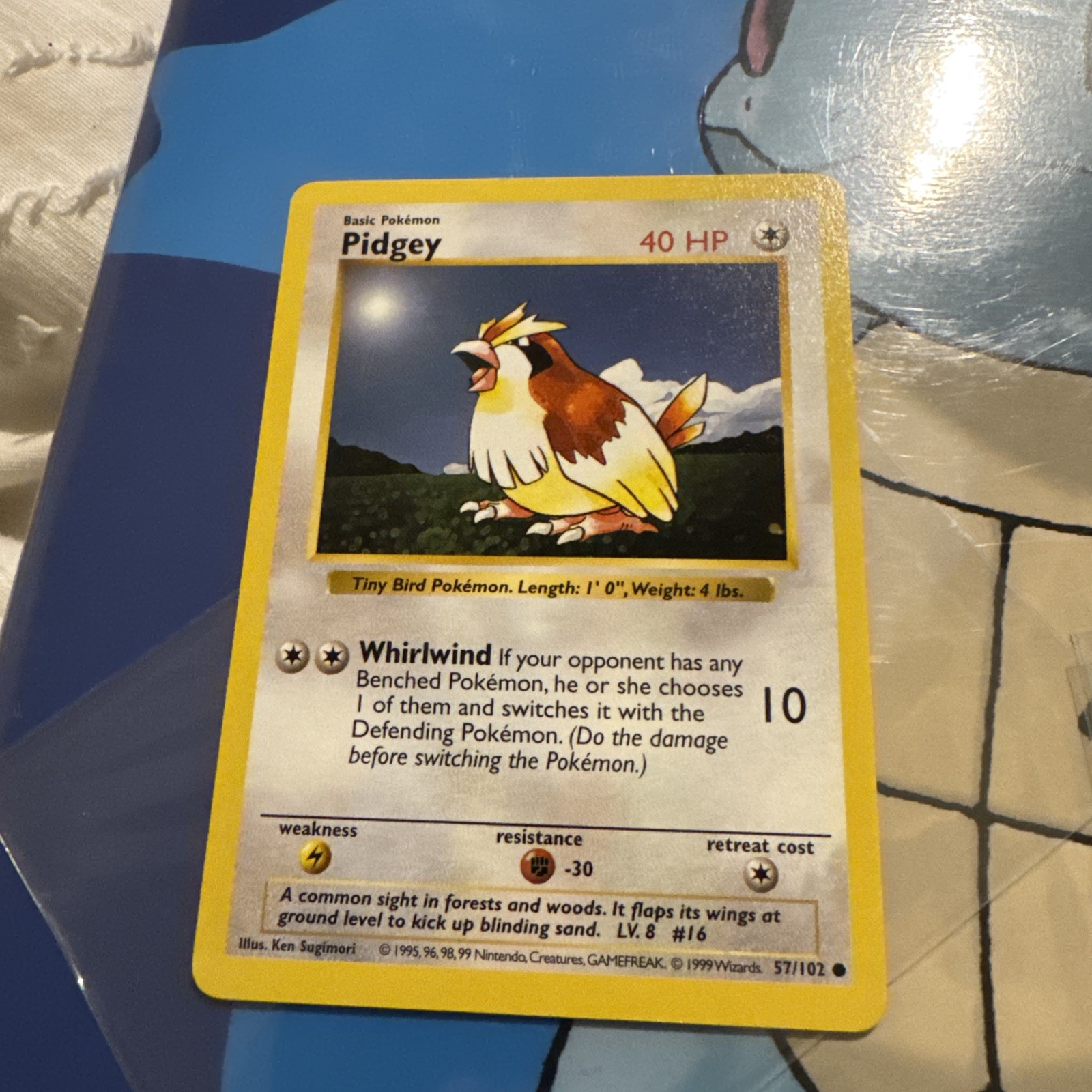 Pokémon TCG Vintage 1999 Pidgey Base Set, Shadowless Common Card 57/102 Mint