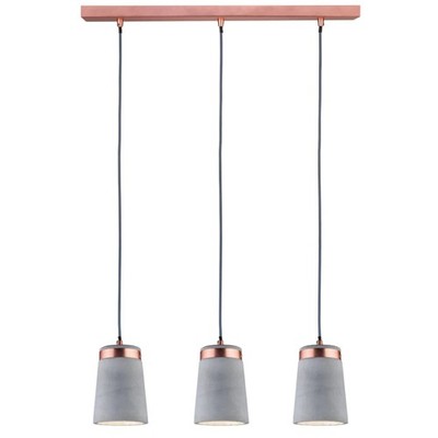 Paulmann 796.26 Neordic Stig Pendant Light 3-Burner Lamp E27 Copper Matt, Grey