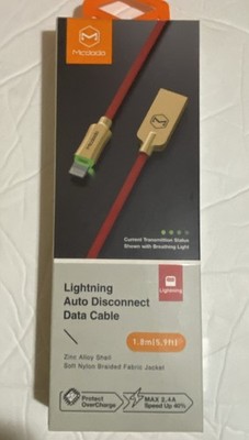 Mcdodo Data Cable2.4A Fast Charge Auto Disconnect ZincAlloy Braided MicroUSB-New