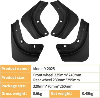 4 Pack Truck Mud Flaps for Tesla Model Y 2025-2026 Splash Guards