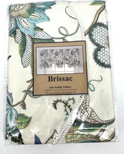 Valance Blue Botanical Floral Scallop Window 70X 17 Farmhouse Cottagecore