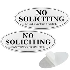 2-Pack No Soliciting Sign for House - Do Not Knock or Ring Bell Signs - Strong
