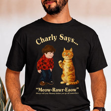 Charly Says 70s Retro T-Shirt for Charly Meow-Meow & Iconic Graphic Casual Wear
