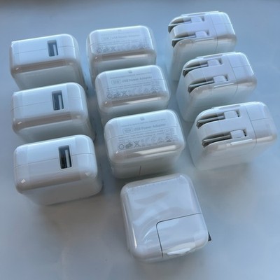 LOT of 10 Genuine Apple 10W USB Power Wall Adapter for iPhone iPad iPod Open Box