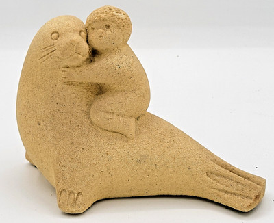 Stone Art Registered Model CHILD WITH SEAL Belgium Figure StoneArt FREE SHIP