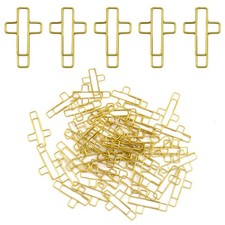 50 PCS Gold Cross Paper Clips Bible - Versatile 1.3 inches,