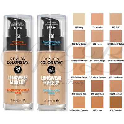 REVLON COLORSTAY FOUNDATION 30ML 24H LONGWEAR MAKE-UP NORMALE/TROCKENE&FETTIGE HAUTTÖNE