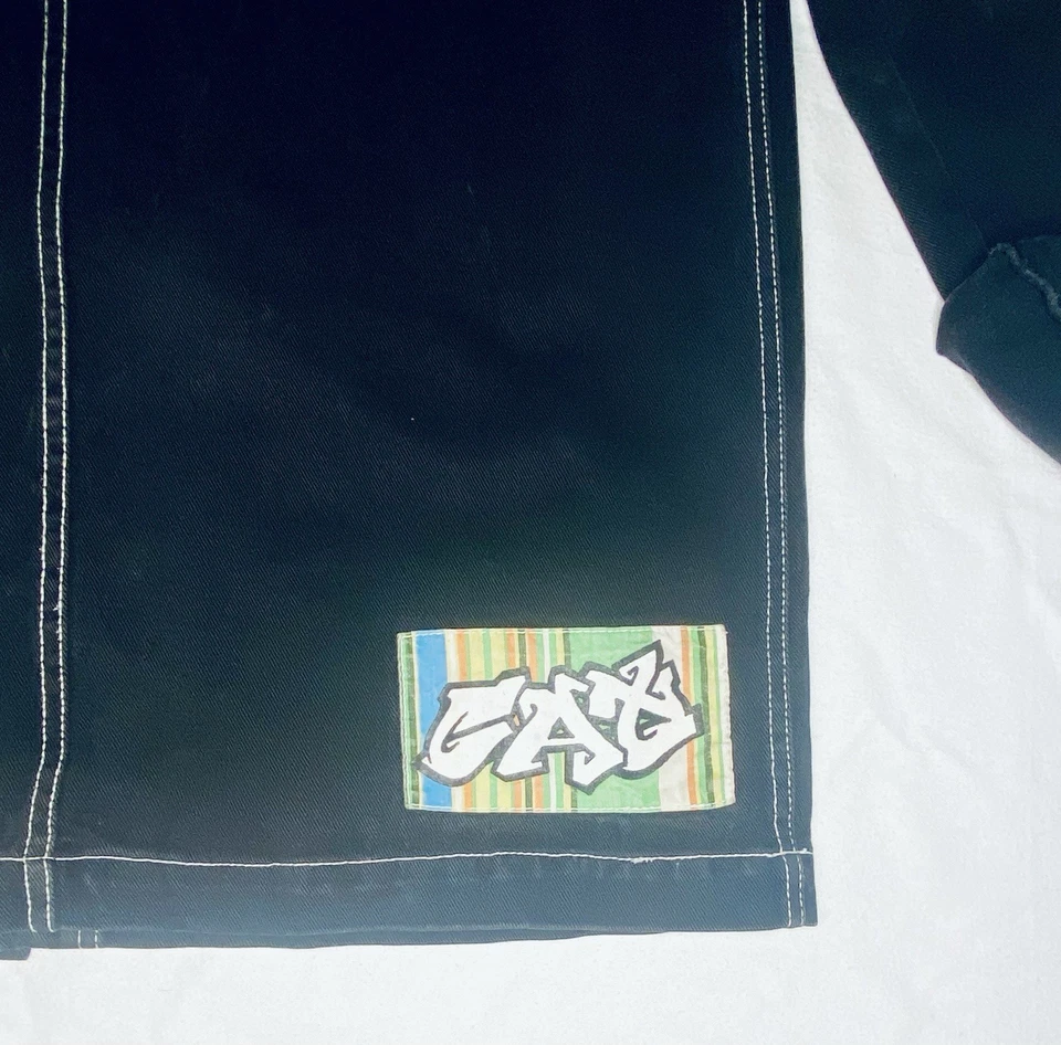 Chaqueta Jean GAT Gypsies and Thieves Original Vintage Años 90 Negra Raver JNCO Talla L Foto 3 de 4