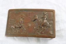 Western Brass Belt Buckle Cowboy Rodeo Roping Vintage