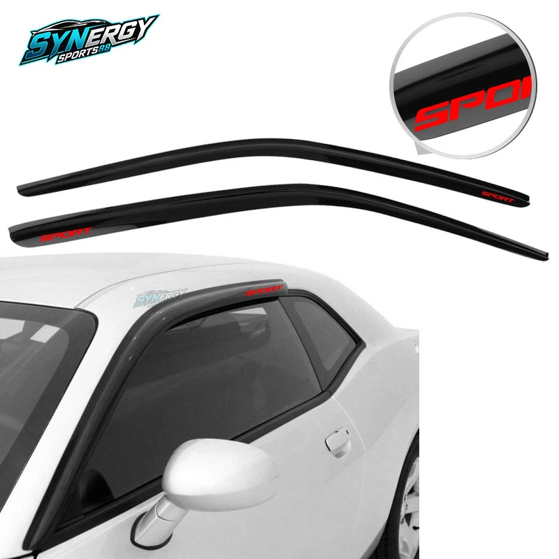 WELLvisors For 2008-2022 Dodge Challenger Window Visors Premium Rain Guards