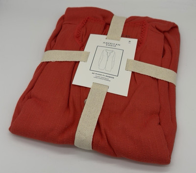 American Eagle Women's Long Sleeve AE Plush PJ Romper Red/Orange Size M NWT