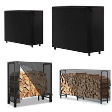Firewood Log Rack Cover PU Coating Black for Firewood Storage Rack Patio