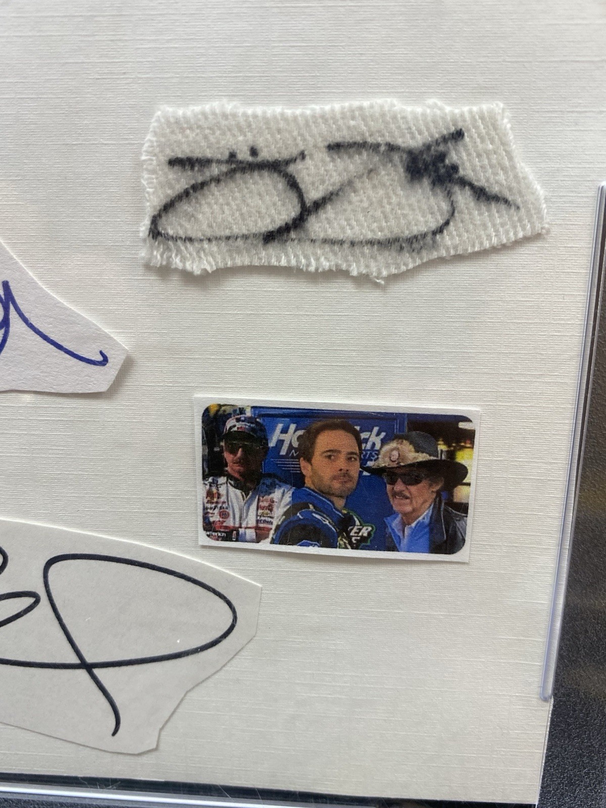 Dale Earnhardt Sr. Richard Petty Jimmie Johnson Signed Cuts PSA Slabbed Rare view 4