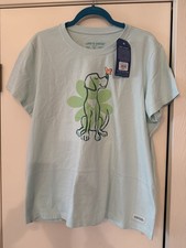 NWT LIFE IS GOOD CRUSHER T SHIRT WOMANS SHORT SLEEVE LITE GREEN DOG BUTTERFLY XL