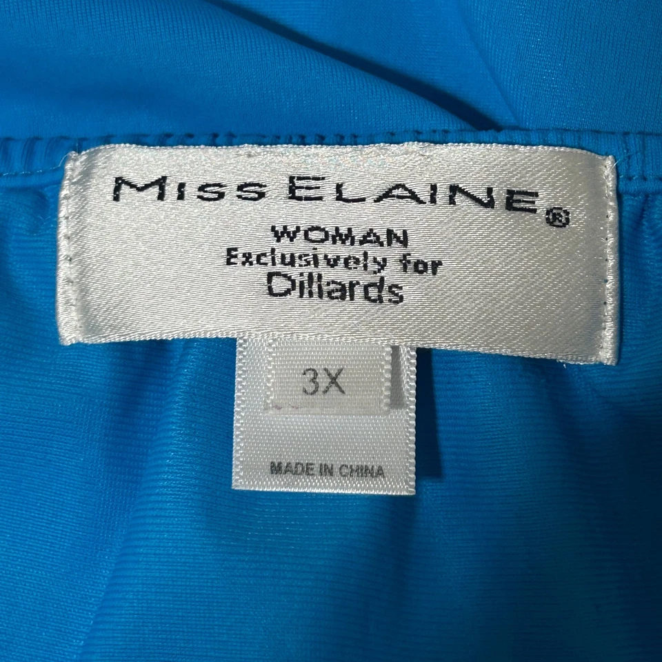 Miss Elaine Nightgown Womens 3X  Blue Embroidered Yoke Short Sleeve Moo Moo - Image 2 of 4