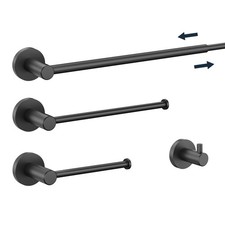 Matte Black Hand Towel Holder Bar Hanger Bathroom Wall Mount Hardware Decor