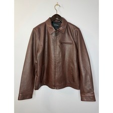 Lucky Brand Leather Touring Jacket Mens L Bro...