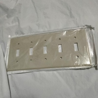 Leviton Ivory 5-Gang Toggle Switch Cover Wall Plate Switchplate 86023 US-Made
