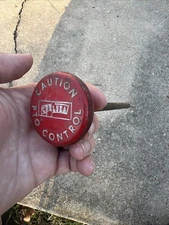 VINTAGE Red Power Take Offs CHELSEA PTO Push Pull KNOB CONTROL HANDLE