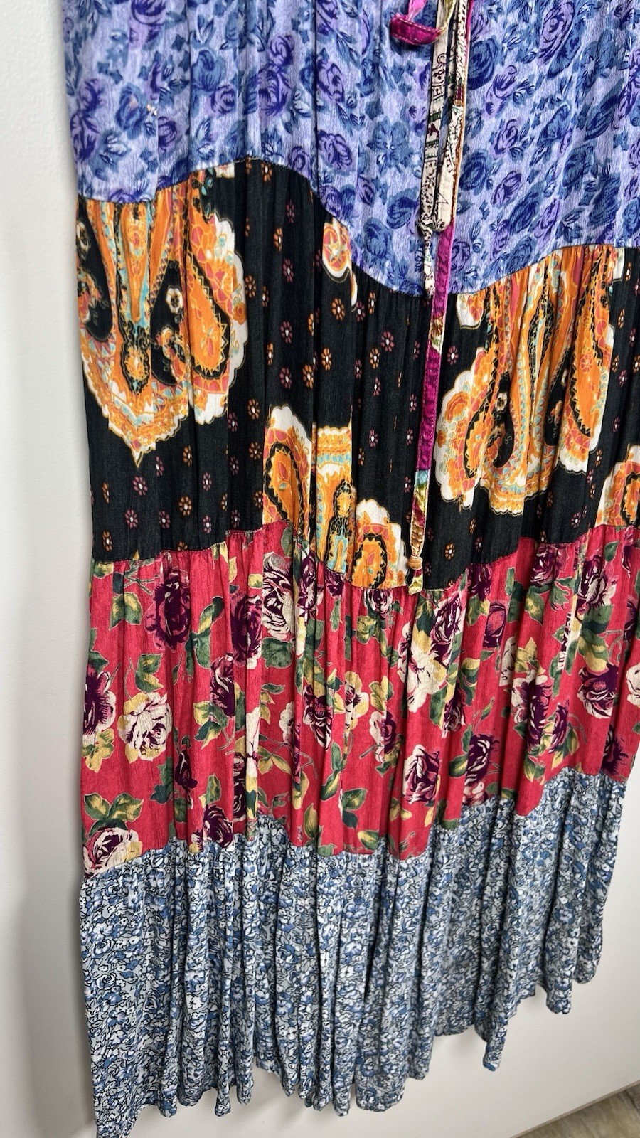 SACRED THREADS Medium Tiered Patchwork Floral Boh… - image 5