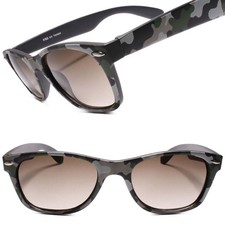 Camo Outdoor Fishing Hunting Camouflage Horn Rimmed Rectangle Mens Sunglasses