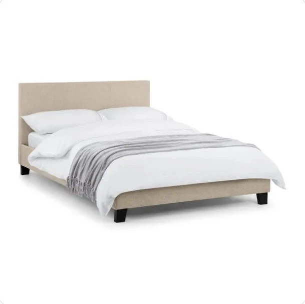 Julian Bowen Rialto 150cm Fabric Bed Frame-Oatmeal (Cream) - Image 2 of 4