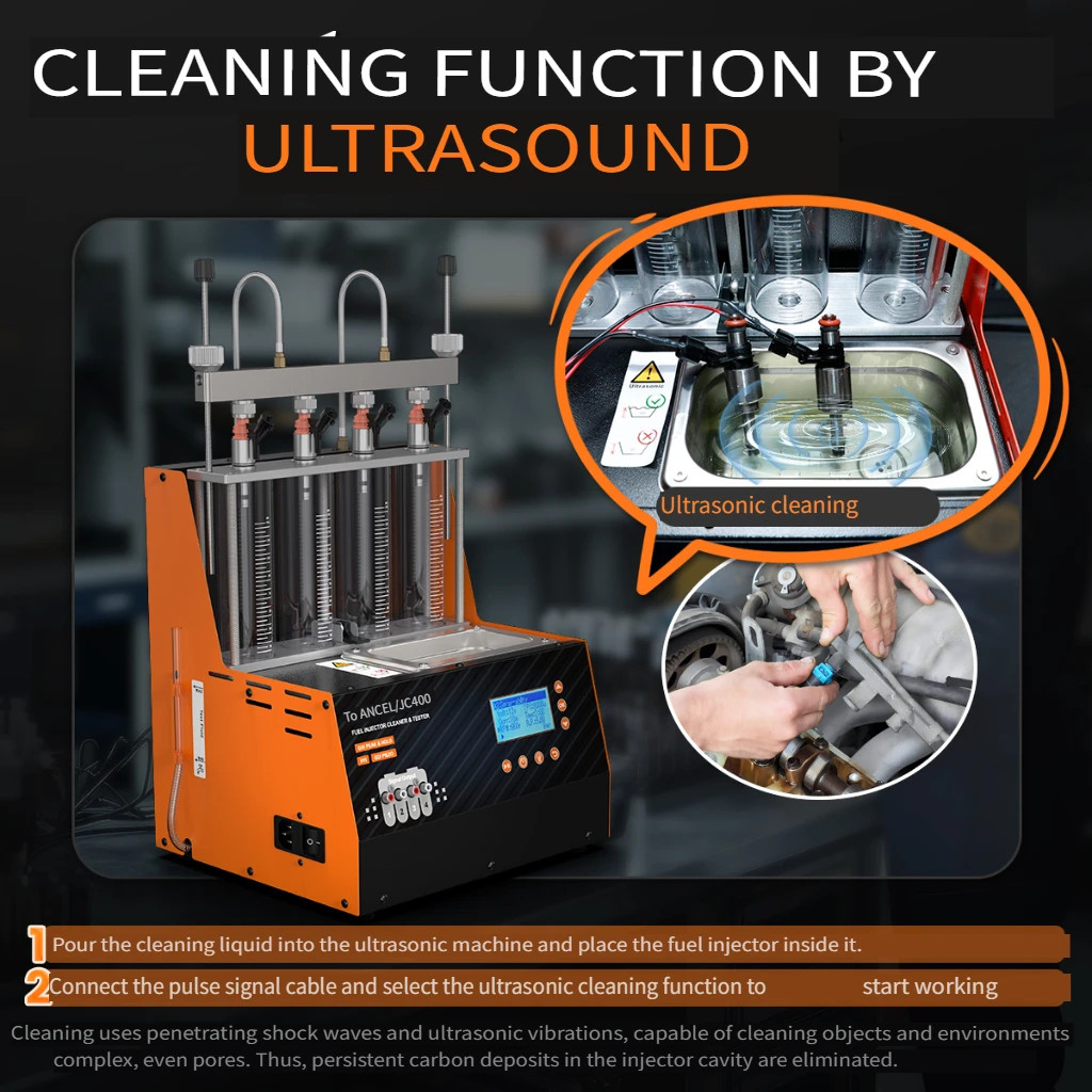 ANCEL JC400 Car Fuel Injector Cleaner Tester for PFI GDI Piezo Injector 0-20Bar