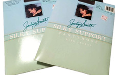 Lot Of 2 Jaclyn Smith Collection Silky Support Pantyhose Size C Off Black NOS