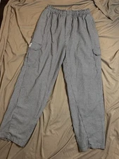 Mercer Culinary Checkered Black White Cooking Chef Pants Mens Large ￼