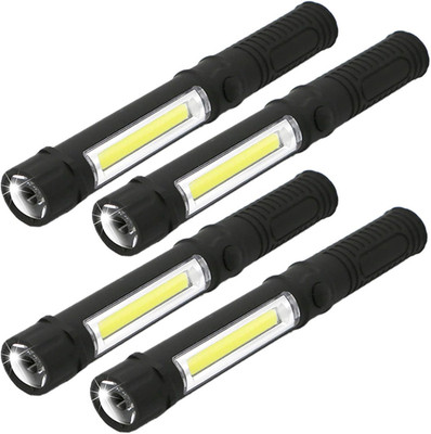 COB LED Work Flashlight with Magnetic Base and Clip Multi-Function Pocket Pen Li