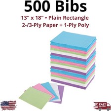 500pcs Dental Patient Bibs 13x18 Waterproof 2-3Ply Plain Rectangle Medical Towel