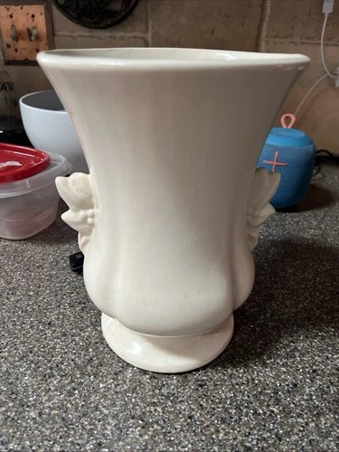 Vtg McCoy Pottery Leaf and berry urn style vase