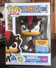 Funko Pop! Games: Flocked SHADOW w/ Emeralds #1300 Sega Hot Topic Exclusive