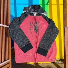 Marvel Spider-Man Boys Costume Hoodie Size L 10/12 Full Zip Spidey Suit Jacket