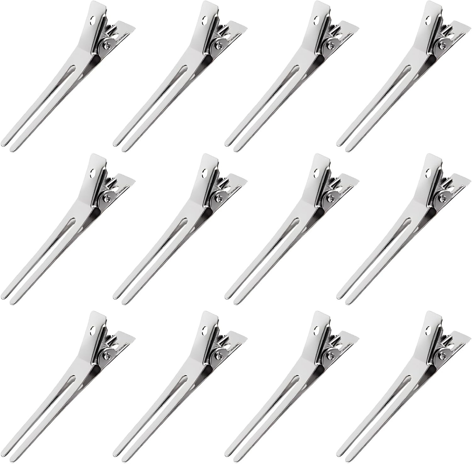50 Pieces 4.5Cm Double Prong Metal Hair Curl Clips - Rustproof Alligator Hairpin