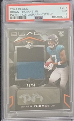 2024 Panini Black - Rookie Patch Autograph Brian Thomas Jr. #207 /50 AU, MEM, RC