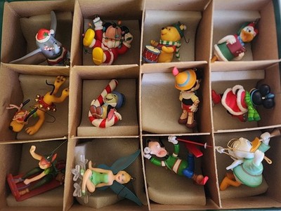 12 Vintage Grolier Walt Disney Character Christmas Ornaments Collectibles 1989