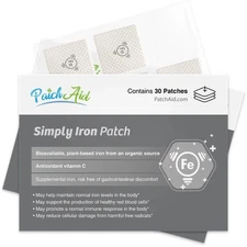 Simply Iron Patch by Patch Aid 30 Day Supply Plant Based Source