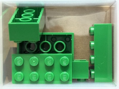 LEGO Parts - Green Brick 2 x 4 - No 3001 - QTY 5