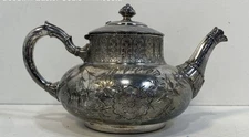 James W Tufts Antique Victorian (1846-1900) Quadruple Silver Plate Teapot