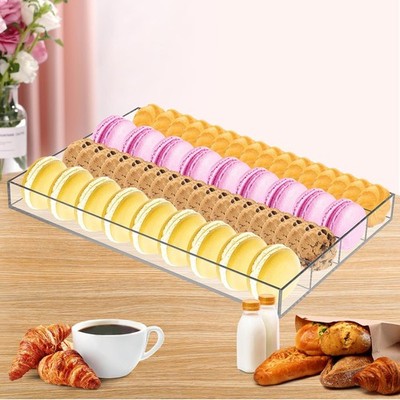 BAOSHISHAN Acryl Macaron Display Tablett mit 4 Fächern Acryl Klar Cracker Tablett