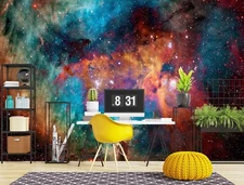 3D Cosmic Color ZHUA12752 Wallpaper Wall Murals Removable Self-adhesive Amy